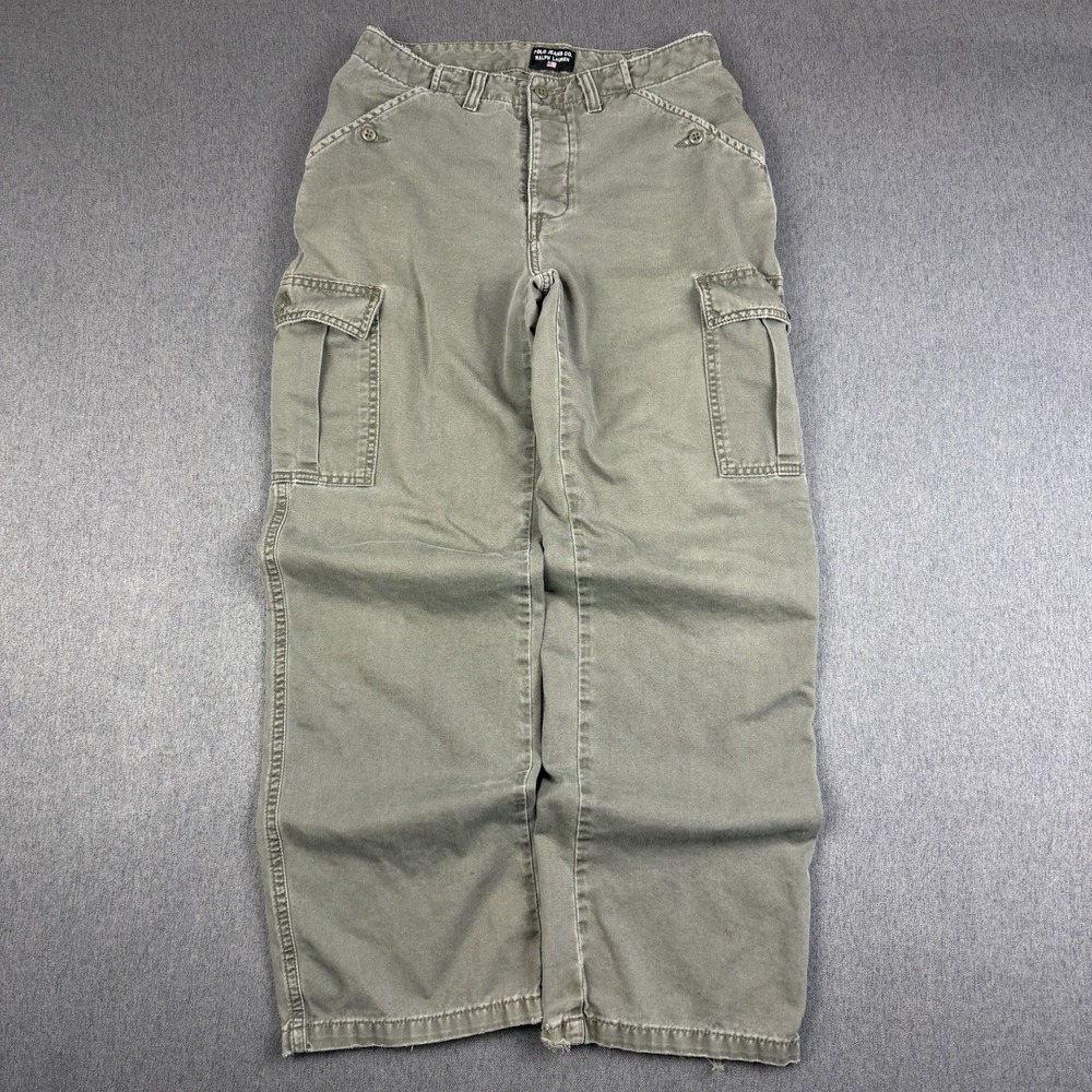 Polo Jeans Co Pants Womens 4 Green Military Cargo Grunge Streetwear Y2K